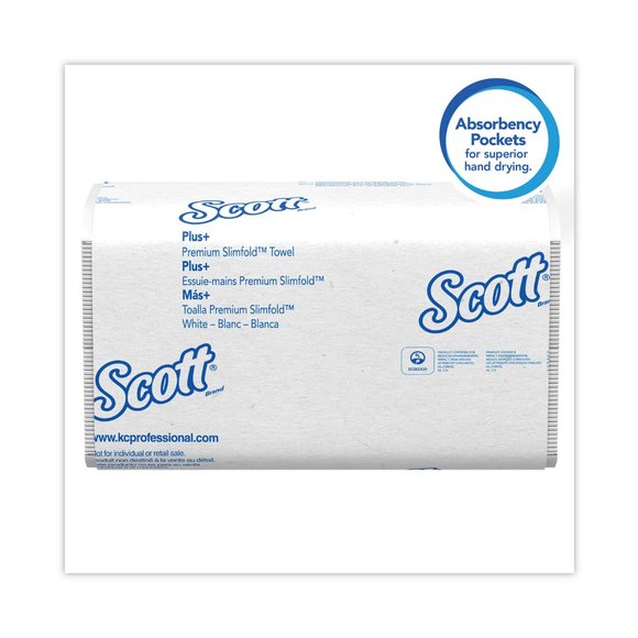Scott Control Slimfold Towels, 7.5 x 11.6, White, 90/Pack, 24 Packs/Carton - Picture 5 of 6